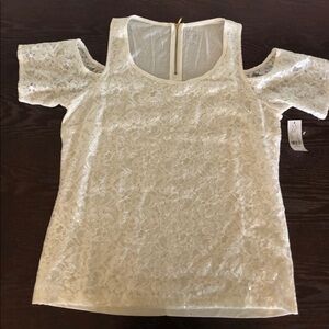 ⚡️New York & Company Cold Shoulder Sequin Top⚡️
